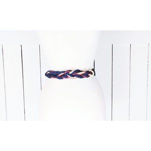 80s vintage red/white/blue braided chord rope belt